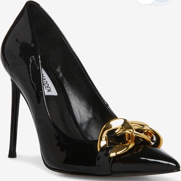 NEW Steve Madden Black Vitality Stiletto Patten Heels Size 9.5